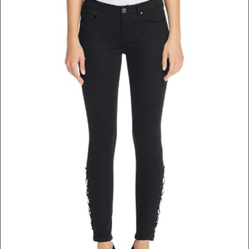 Blank NYC Lace Up Ankle Skinny Jeans Size 27 Intro
